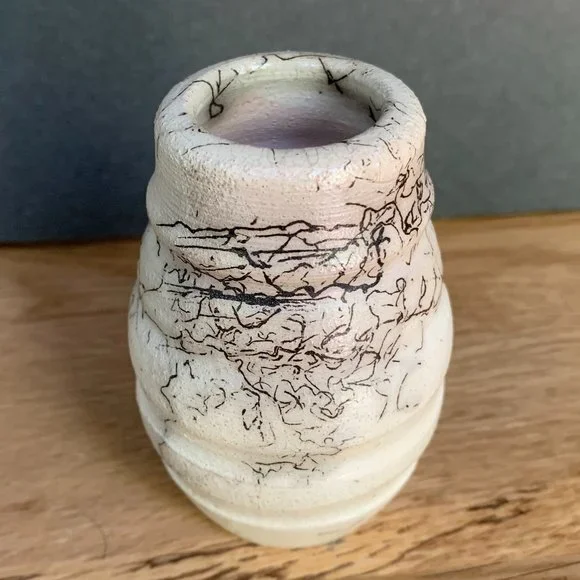 Horse Hair Bud Vase Pottery Navajo Bohemian Decor Hand Thrown Artisan - Picture 3 of 4